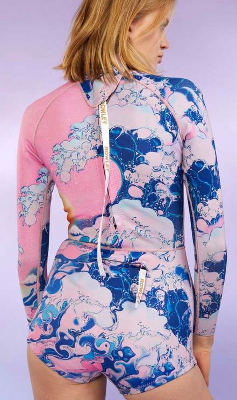 Cynthia Rowley Wave Wetsuit in Pink & Blue NWT Size X-Small - Picture 5 of 9